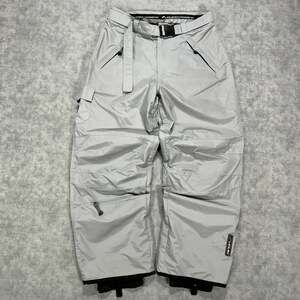 Vintage 90s Liquid Snowboarding Pants Mens Large Silver Y2K Cargo Ski Pants 2329